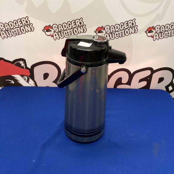 Stainless steel Bravilor Bonamat thermal flask for hot beverages.
