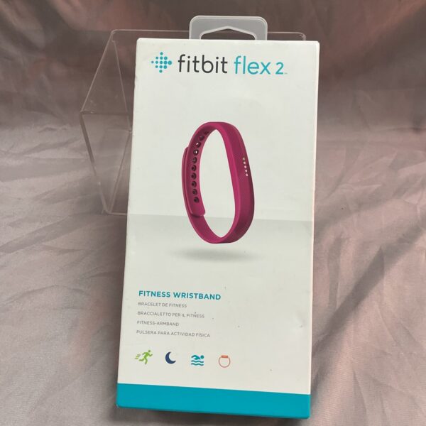 Close-up of a black Fitbit Flex 2 fitness wristband.