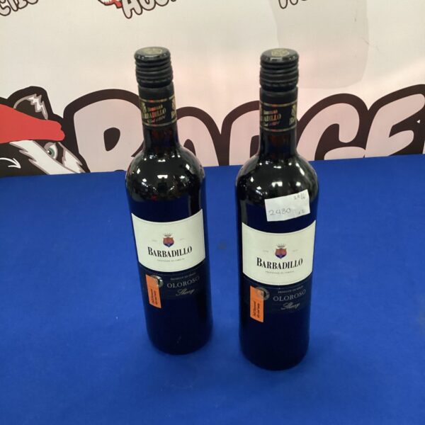 Two bottles of Barbadillo sherry, a classic Spanish wine.