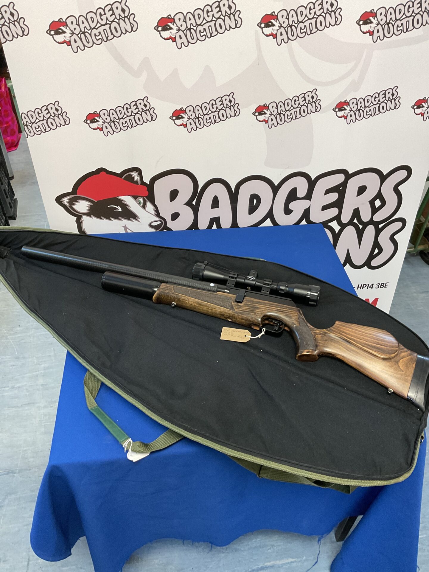 673 Bsa super ten .22 cal pre charge air rifle with scope & case