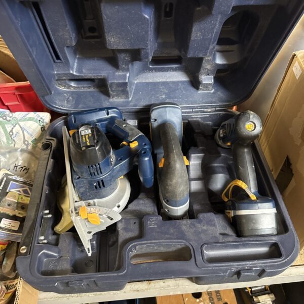 Performance Pro cordless power tool set in a carry case.