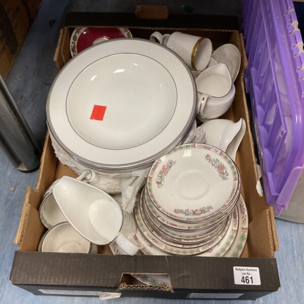 Vintage Wedgwood china collection with floral design.