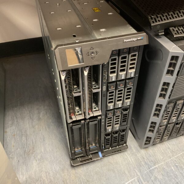 Dell PowerEdge VRTX server chassis with hard drives installed.