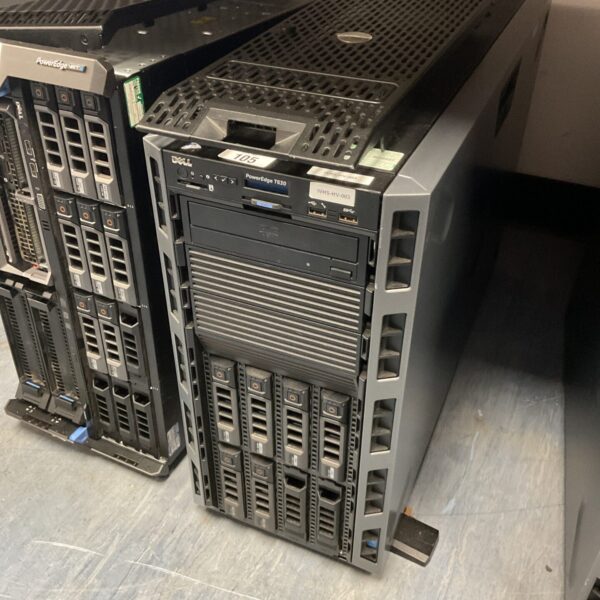 Dell PowerEdge T630 server with hard drives installed.