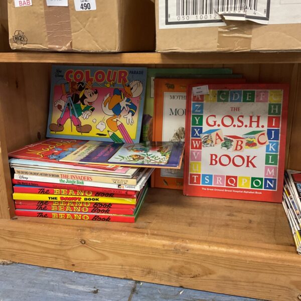 Vintage collection of children’s annuals including Beano and Disney books.