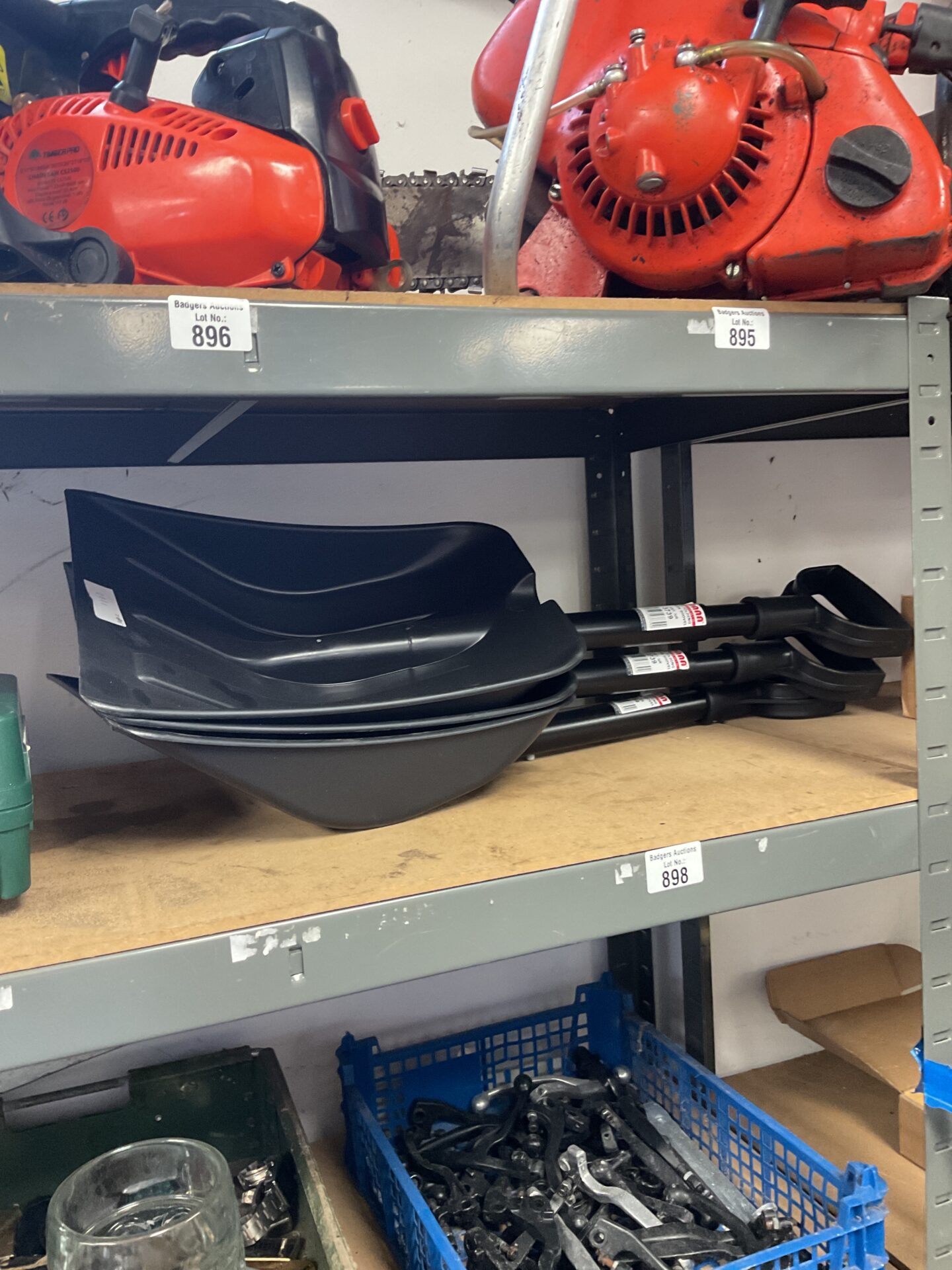 893 Three new mann car folding snow shovel