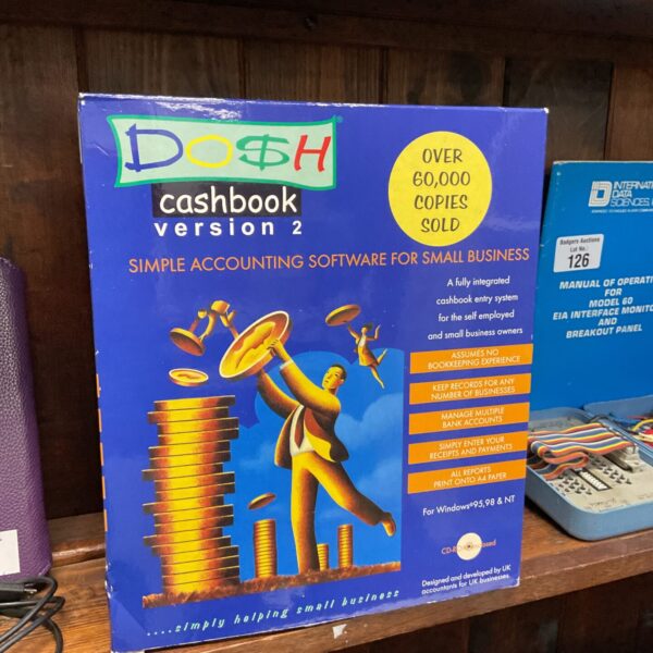 Dosh Cashbook version 2 software CD-ROM for small business accounting.