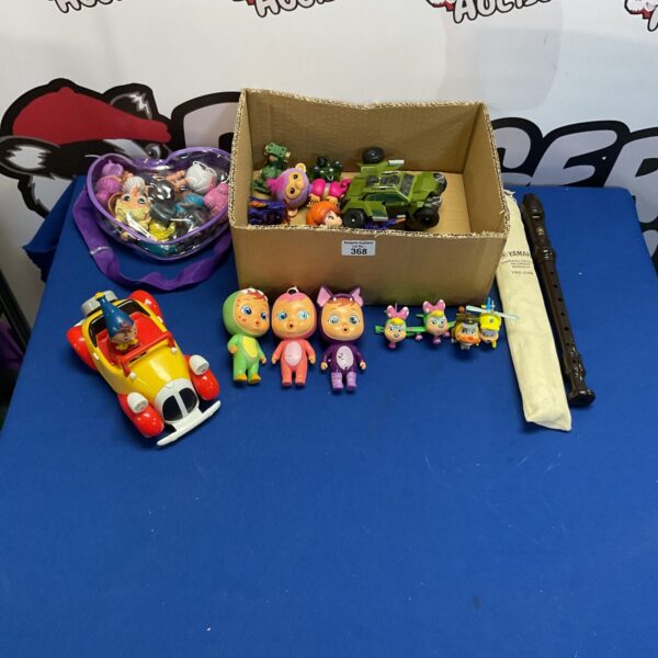 Mixed toy lot including Noddy car, LOL dolls and Transformers.