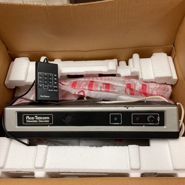 Front view of vintage Ace Telecom viewdata decoder.