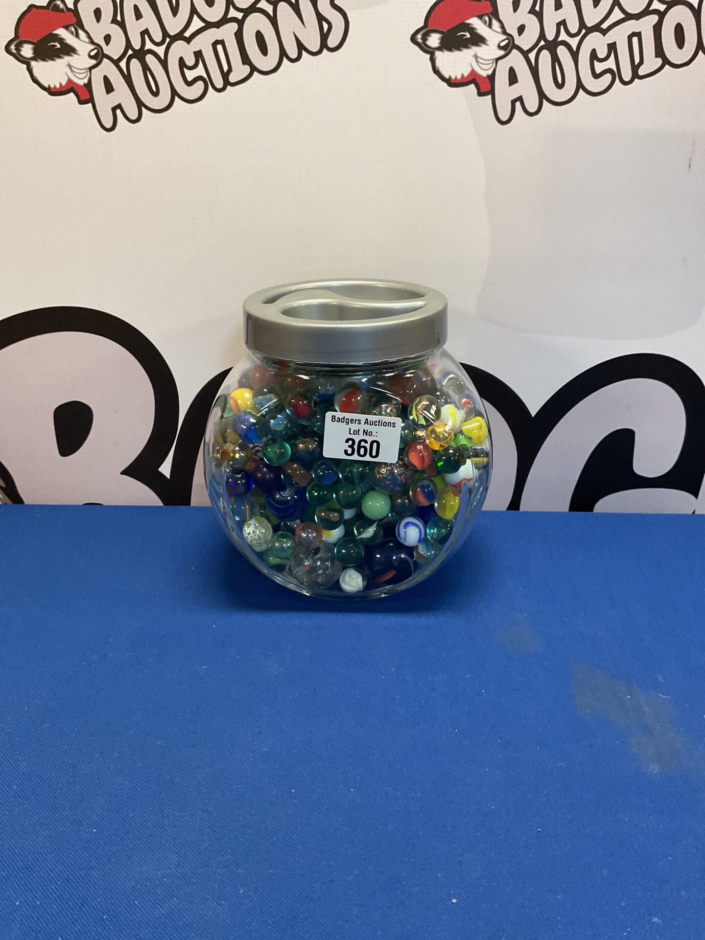 360 Jar of mixed marbles