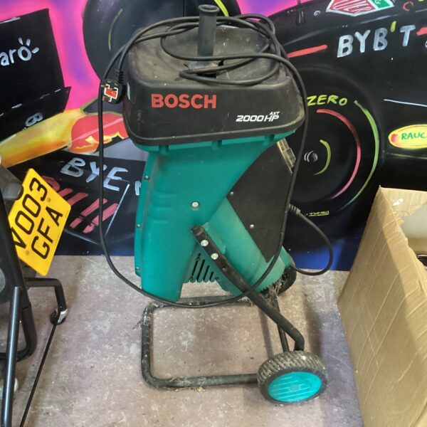 Used Bosch Axt 2000 garden shredder for garden waste disposal.