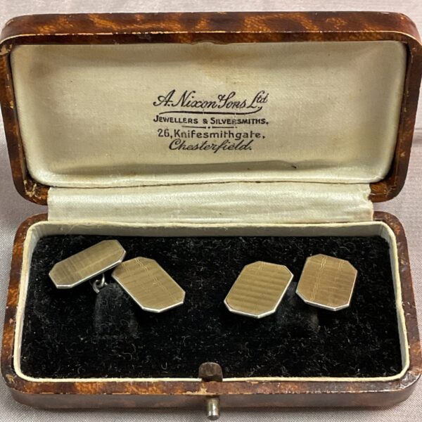 Vintage Art Deco cufflinks in presentation box.