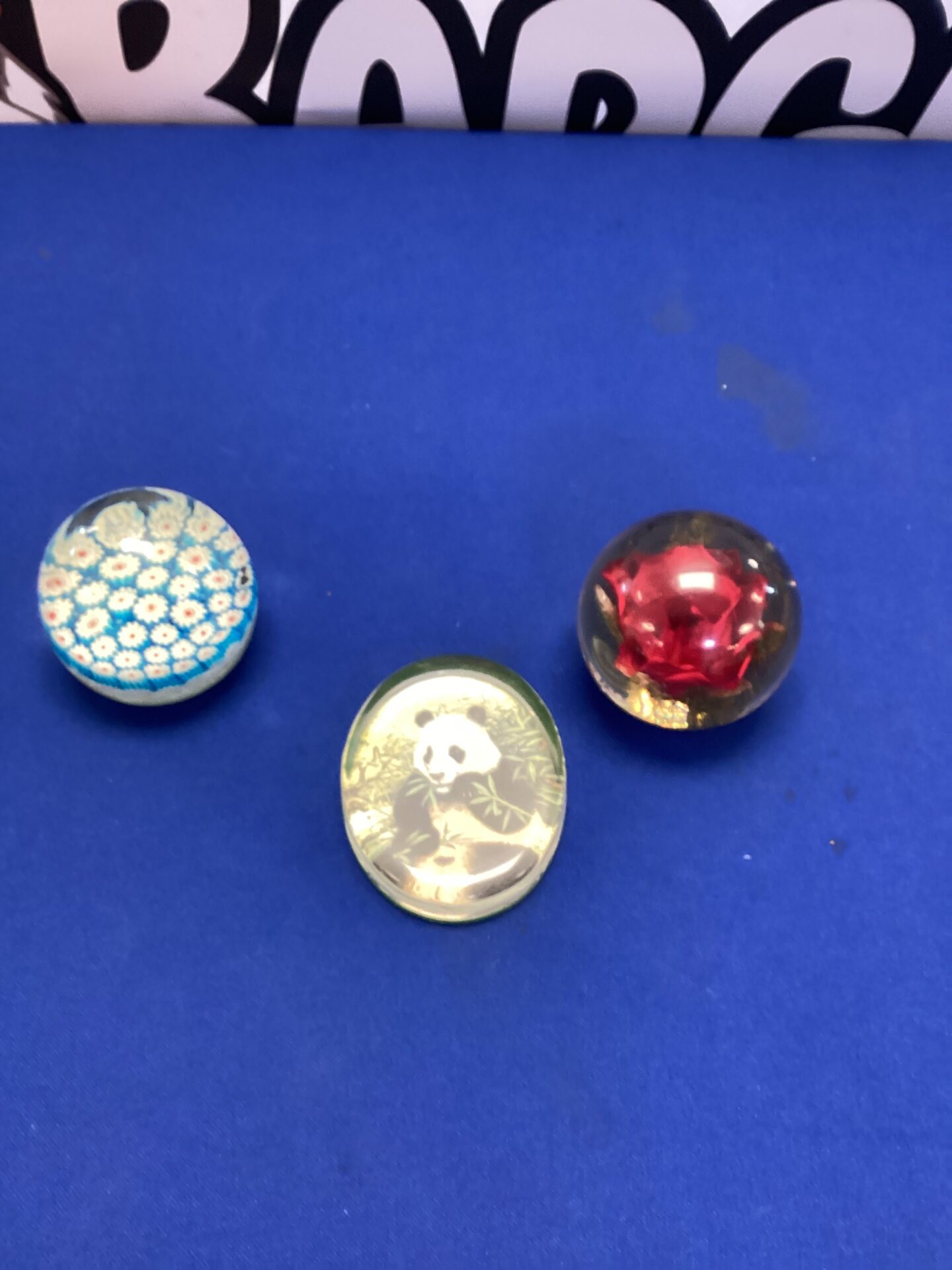 214 Three Paperweights inc Murano Glass