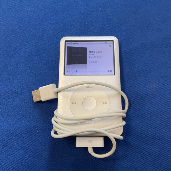 Apple iPod Classic 160GB portable music player in silver.