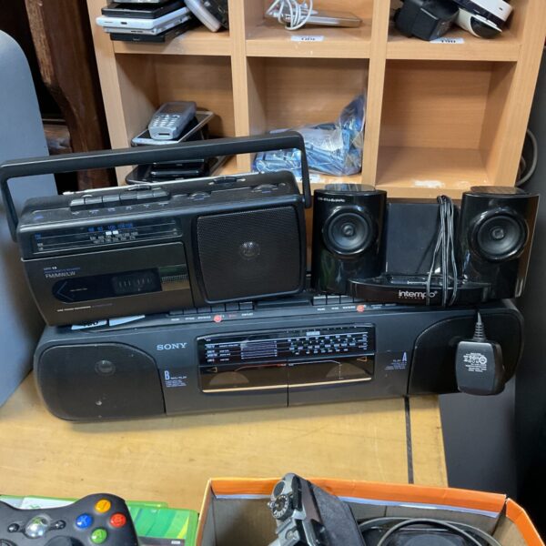 Vintage Sony CFS-W303L boombox, a portable stereo radio cassette player.
