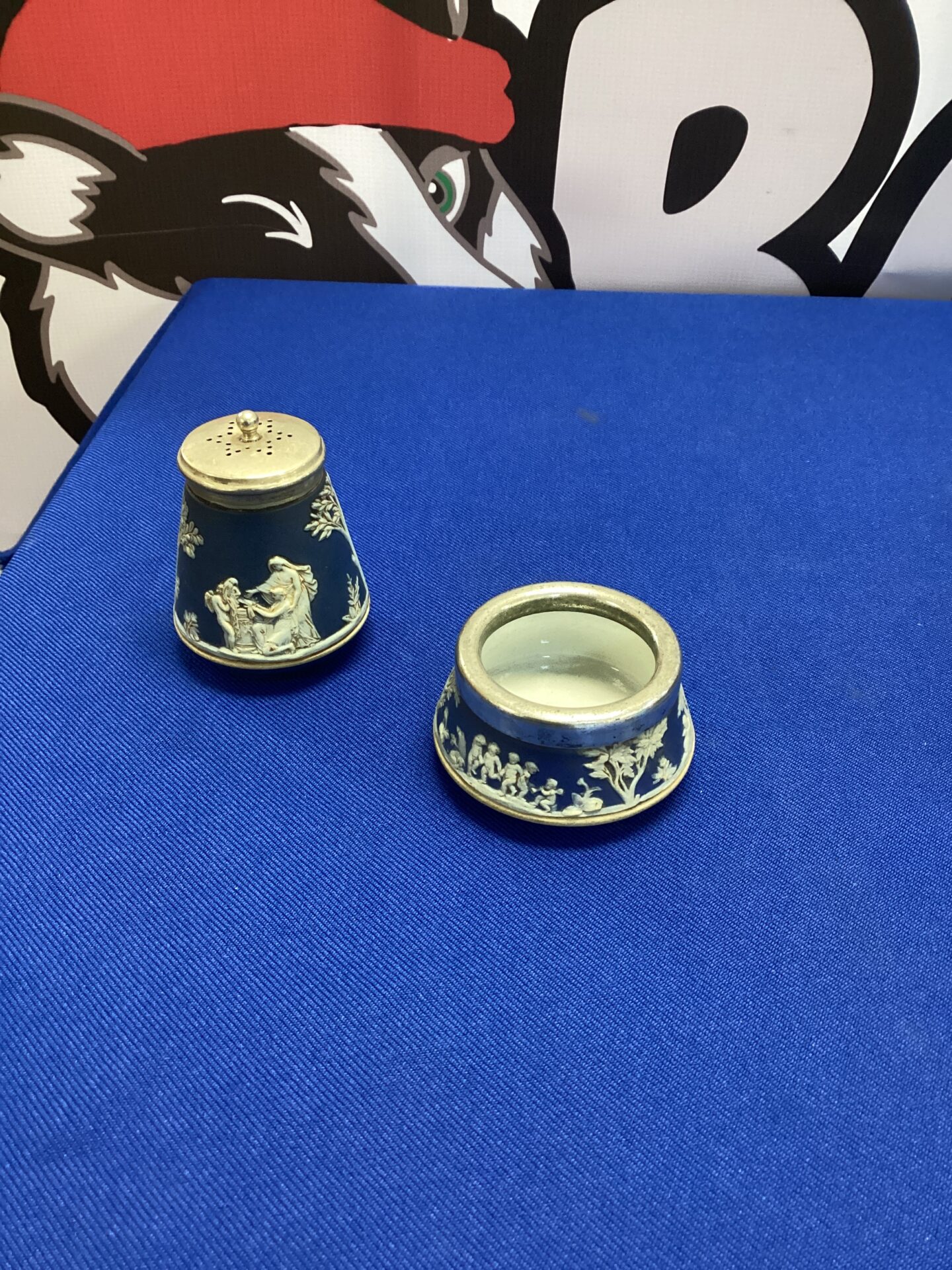 219 Wedgewood Salt and Pepper pot and dish