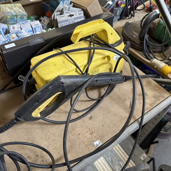 Used Karcher 260 pressure washer for garden cleaning.