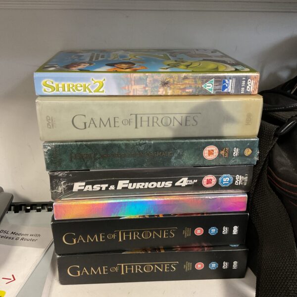 DVD bundle featuring Game of Thrones and other popular films.
