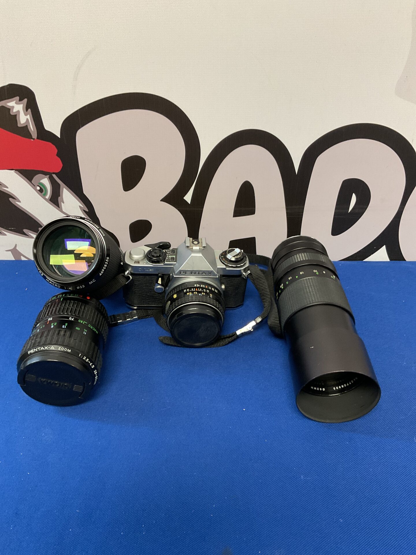 228 Pentax me super 35mm camera with lenses