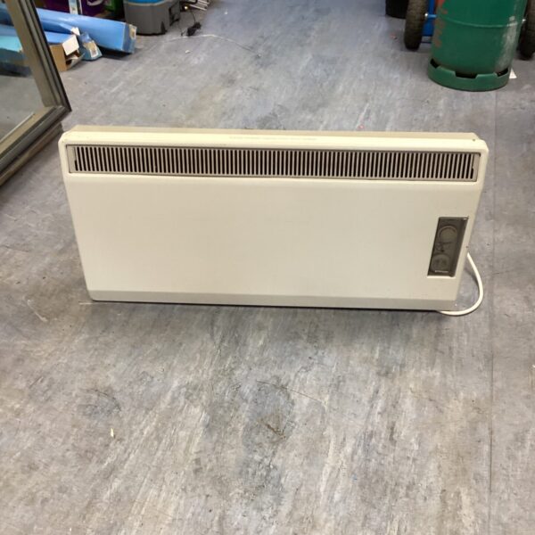 Vintage Diplex wall heater in white plastic casing.