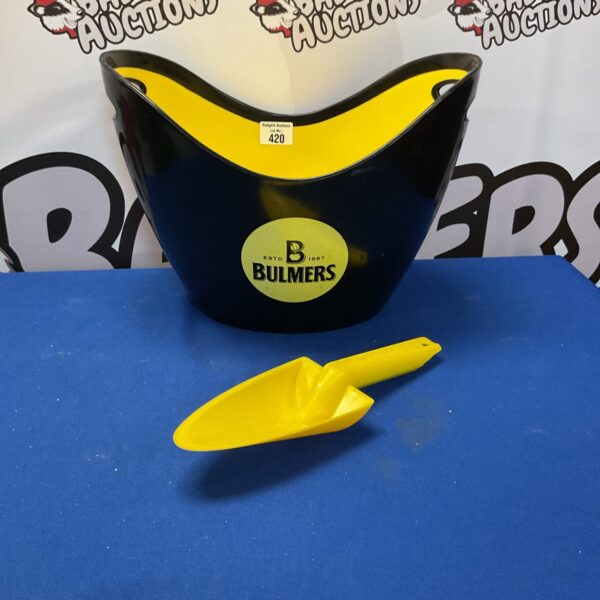 Vintage Bulmers ice bucket, metal barware for keeping drinks chilled.