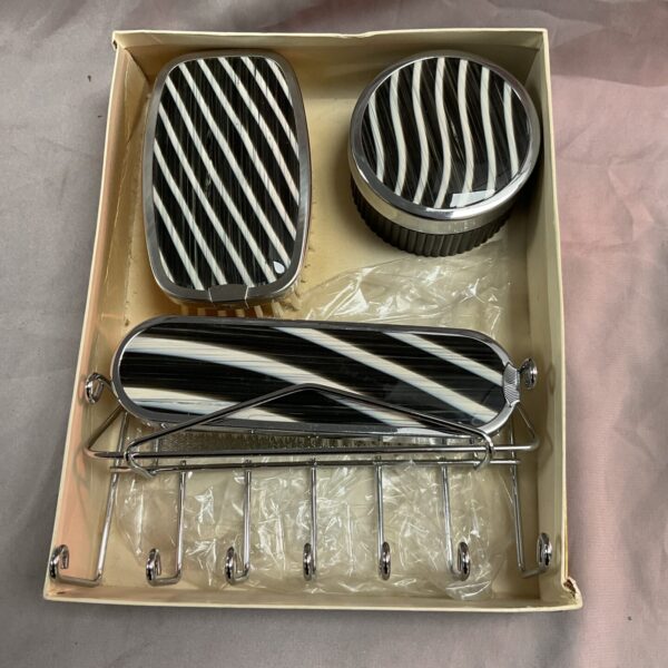 Vintage Hall clothes brush set in original box, mid-century grooming.