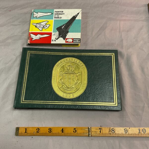 USS Kearsarge photograph book cover with ship emblem.