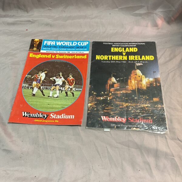 Vintage Wembley programme for England vs Northern Ireland football match.