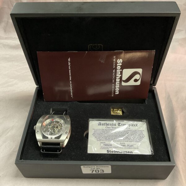 Front view of a Steinhausen automatic men's watch.