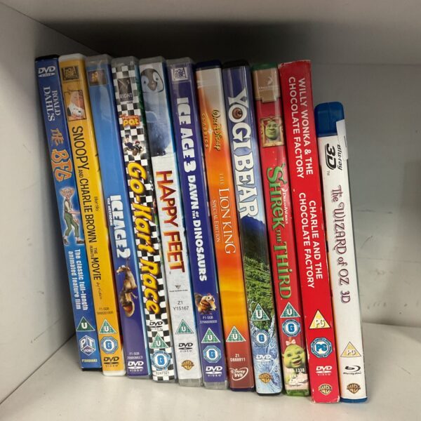 Children's DVD bundle featuring Yogi Bear and animated films.