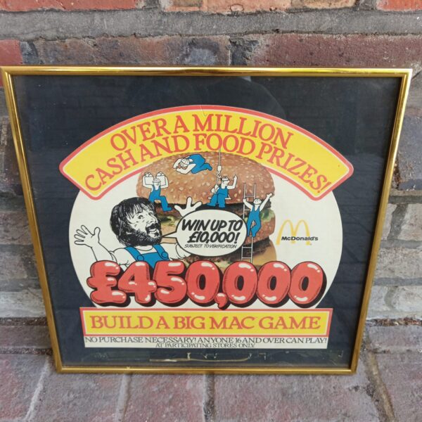 Vintage McDonald's Build a Big Mac game print featuring Bill Oddie.