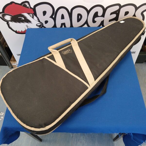 Padded Levy's electric guitar case for instrument protection.