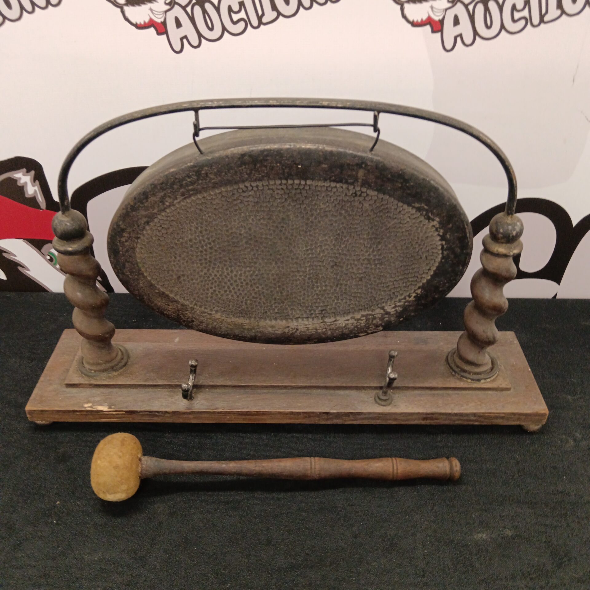 807 Antique silver plate gong