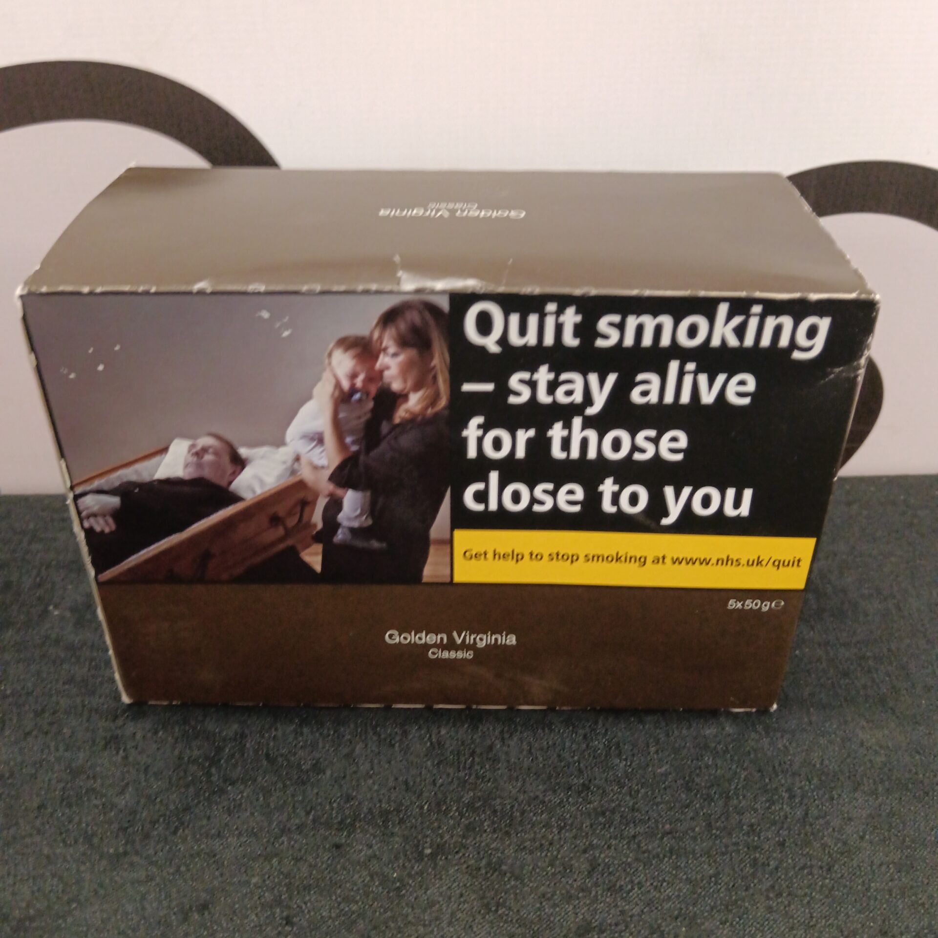 677 Sealed box of 5 x 50g pouches of golden Virginia tobacco