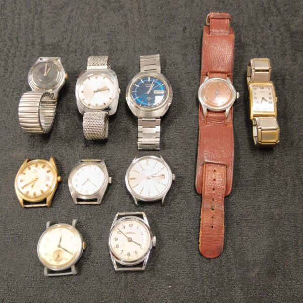 Gents watch lot featuring Seiko and Rotary vintage wristwatches.