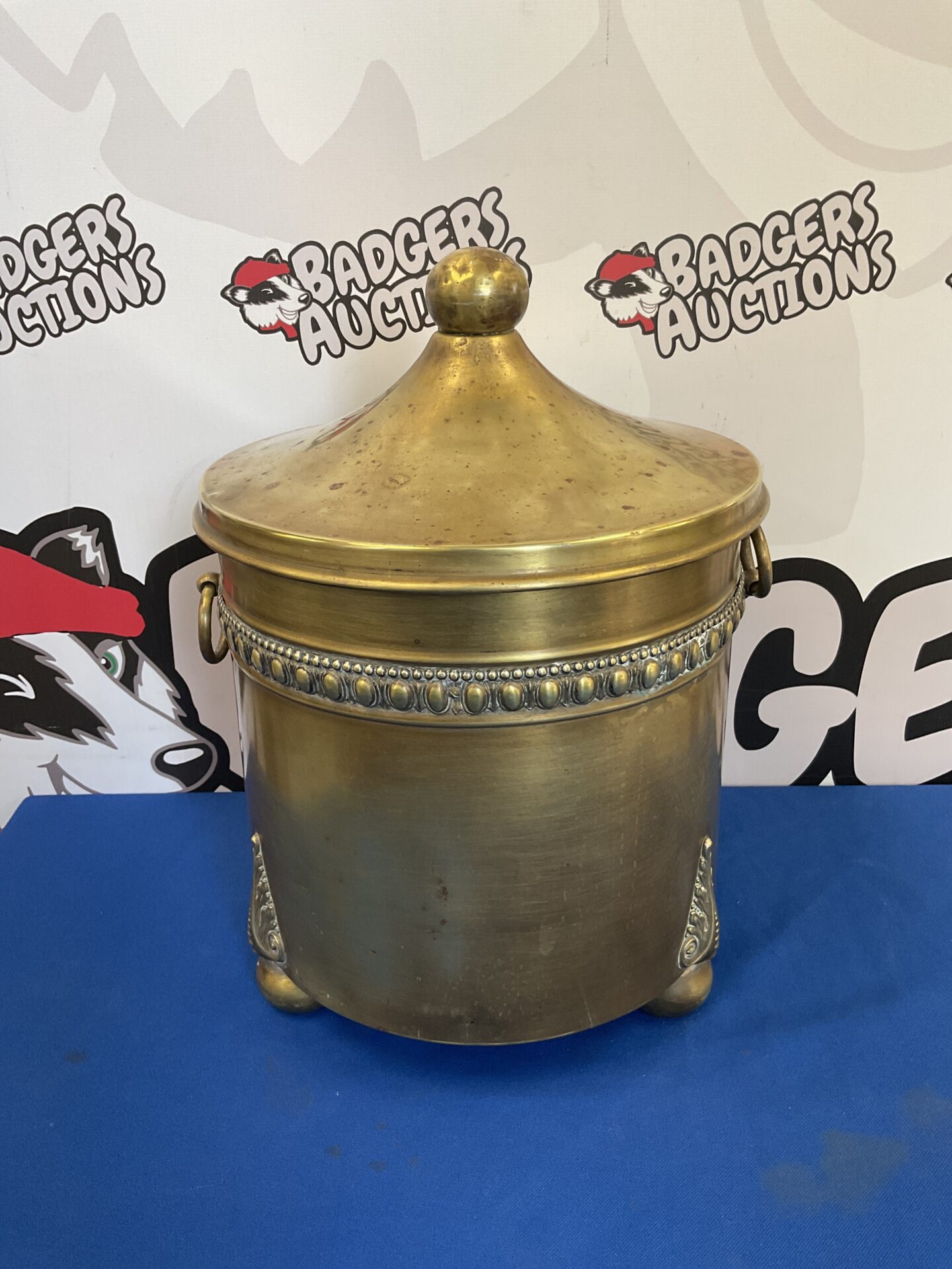 045 1920s brass coal kindling bucket