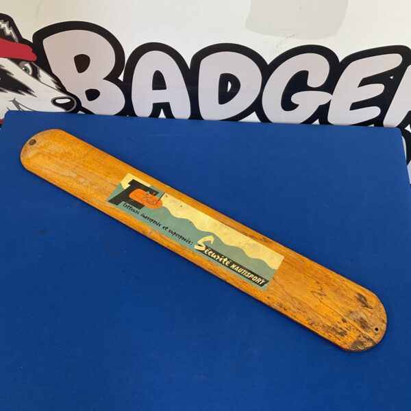 Vintage French water sports sign with painted lettering.