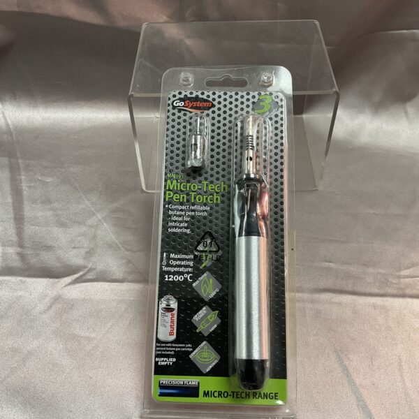 Micro Tech pen torch butane soldering iron for detailed work.