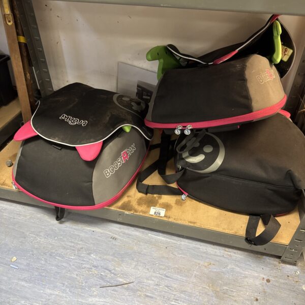 Lot of three Trunki Boostapak car booster seats for children.