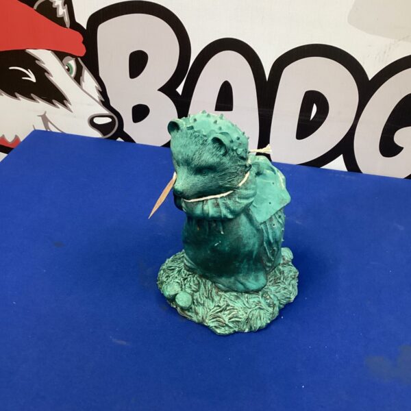 Detailed Mrs Tiggywinkle hedgehog garden ornament statue.