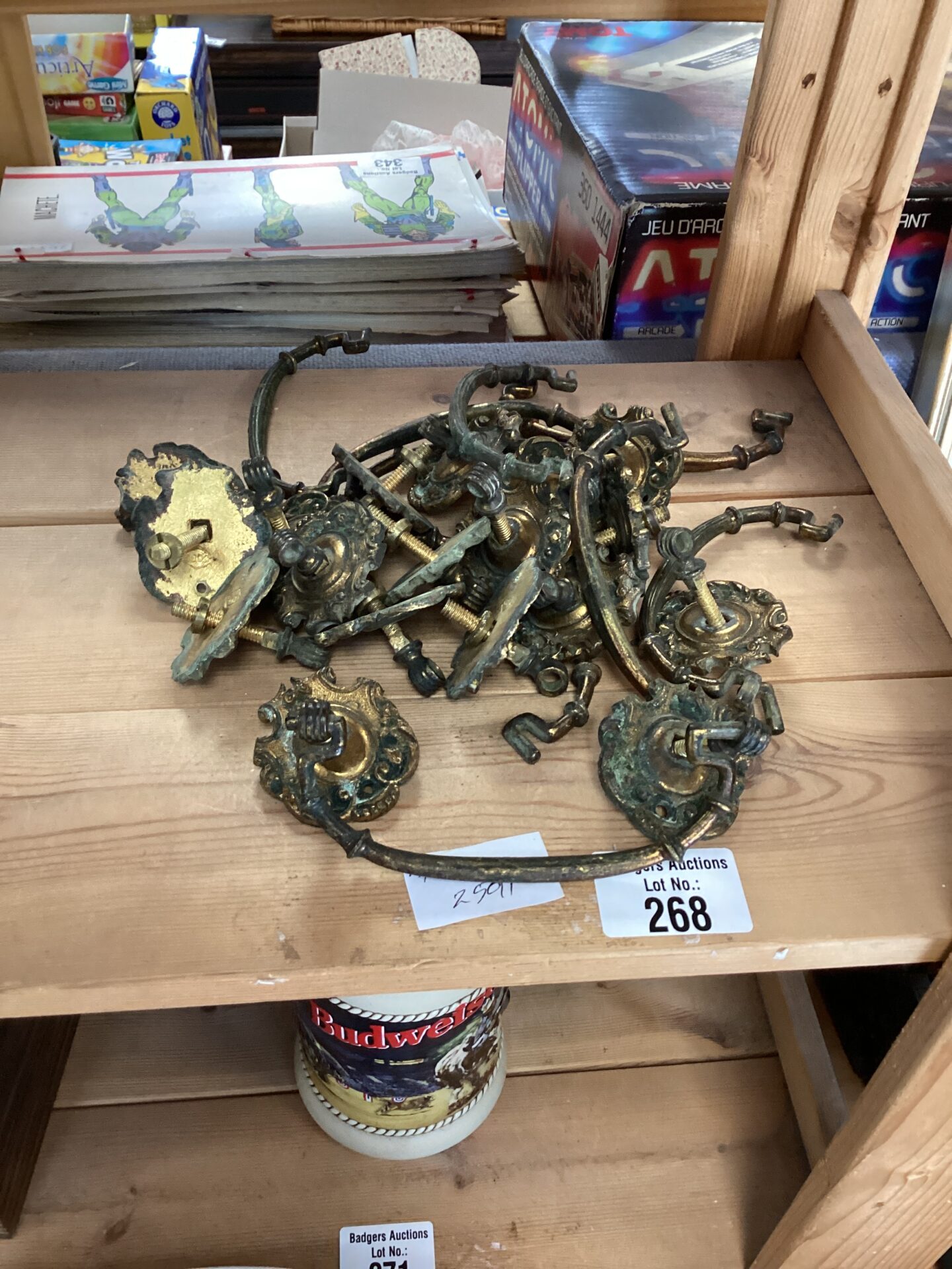 268 Sets of vintage brass drawer handles