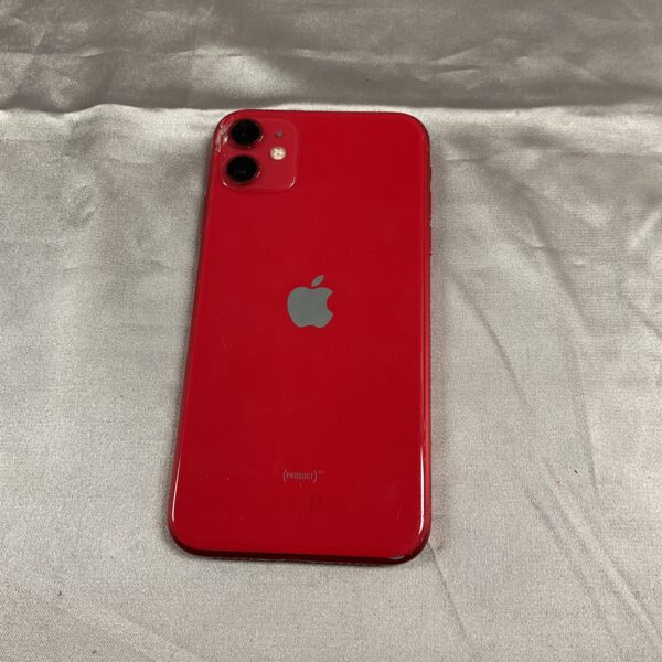 Red Apple iPhone 11 back view, project phone for repair.
