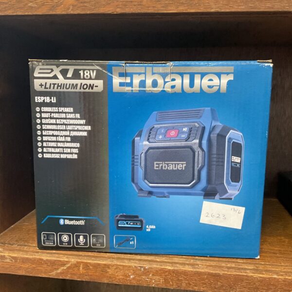 Erbauer ESP18-LI Bluetooth speaker, cordless portable audio.