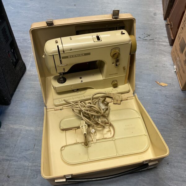 Vintage Bernina Minimatic sewing machine in its hard case.