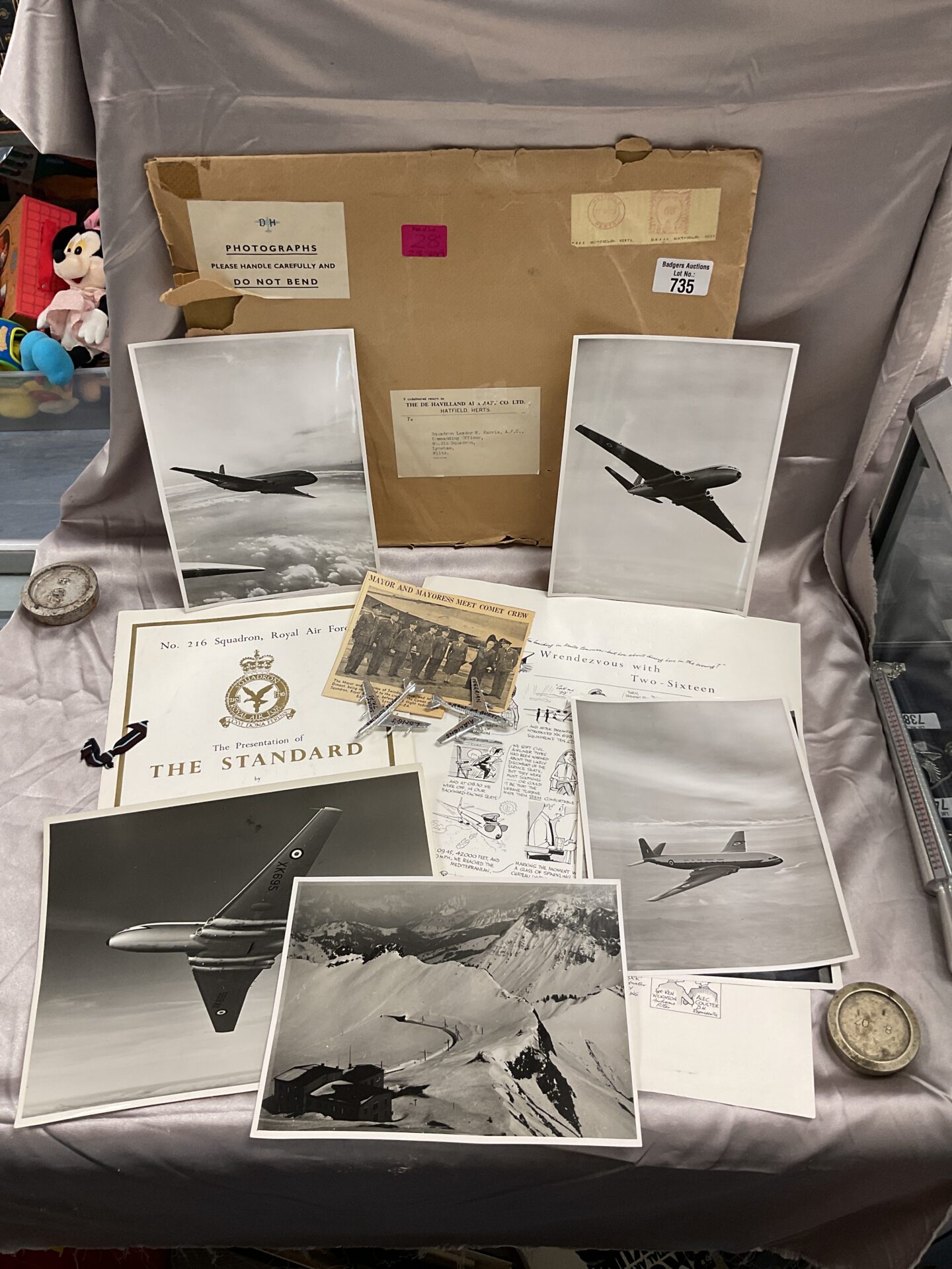 735 Collection of 216 Squadron RAF Lynham and comet photographs and ephemera