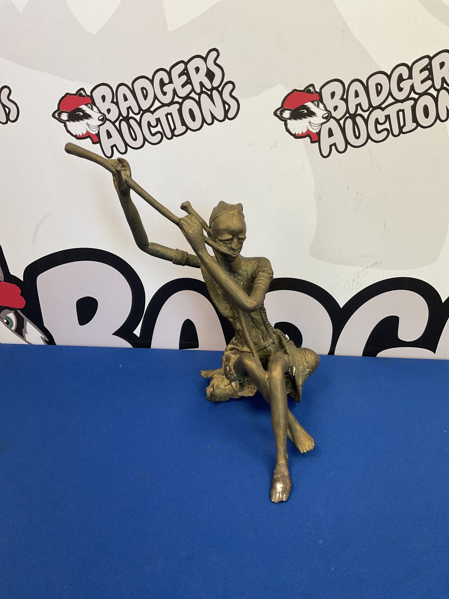 016 Brass African sculpture of a tribal musician