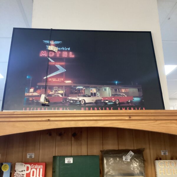 Vintage Lucinda Lewis Thunderbird Hotel picture, classic Americana art.