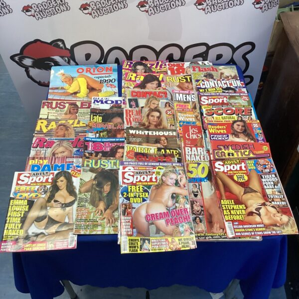Vintage Razzle magazines in a lot for collectors.