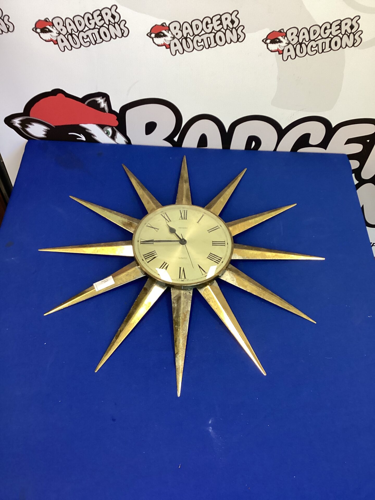 274 Metamec Quartz Sunburst Wall Clock