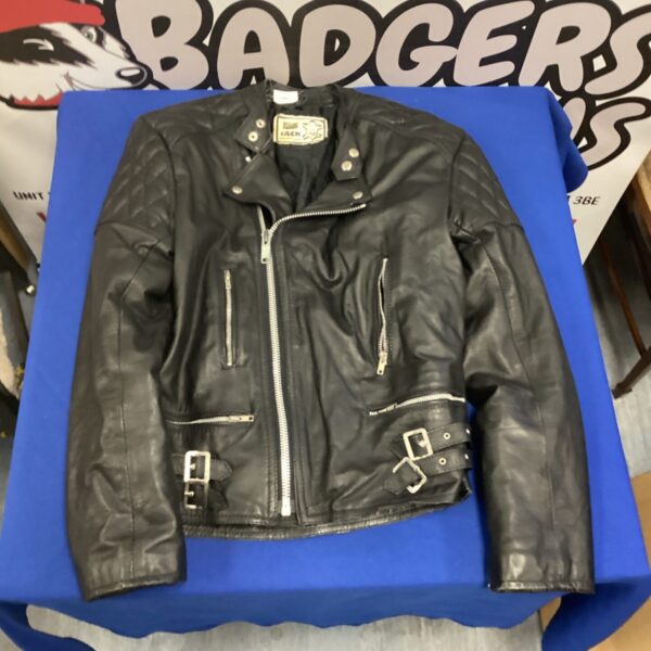 Vintage black leather jacket by Jack, size 38.
